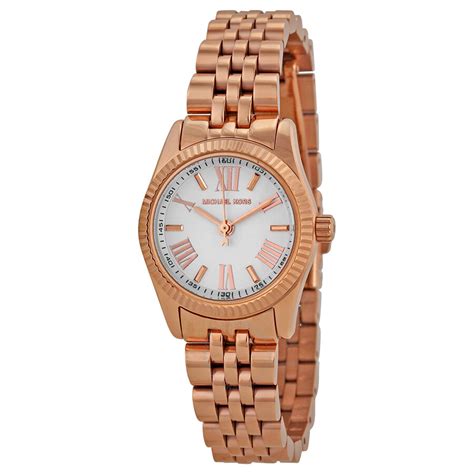 michael kors lexington mini rose gold watch mk3230|Michael Kors Lexington White Dial Rose Gold.